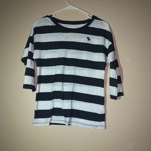 Abercrombie blue and white striped t-shirt